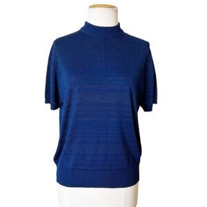 Vintage Givenchy Sport subtle stipe short sleeve sweater blue sz 42